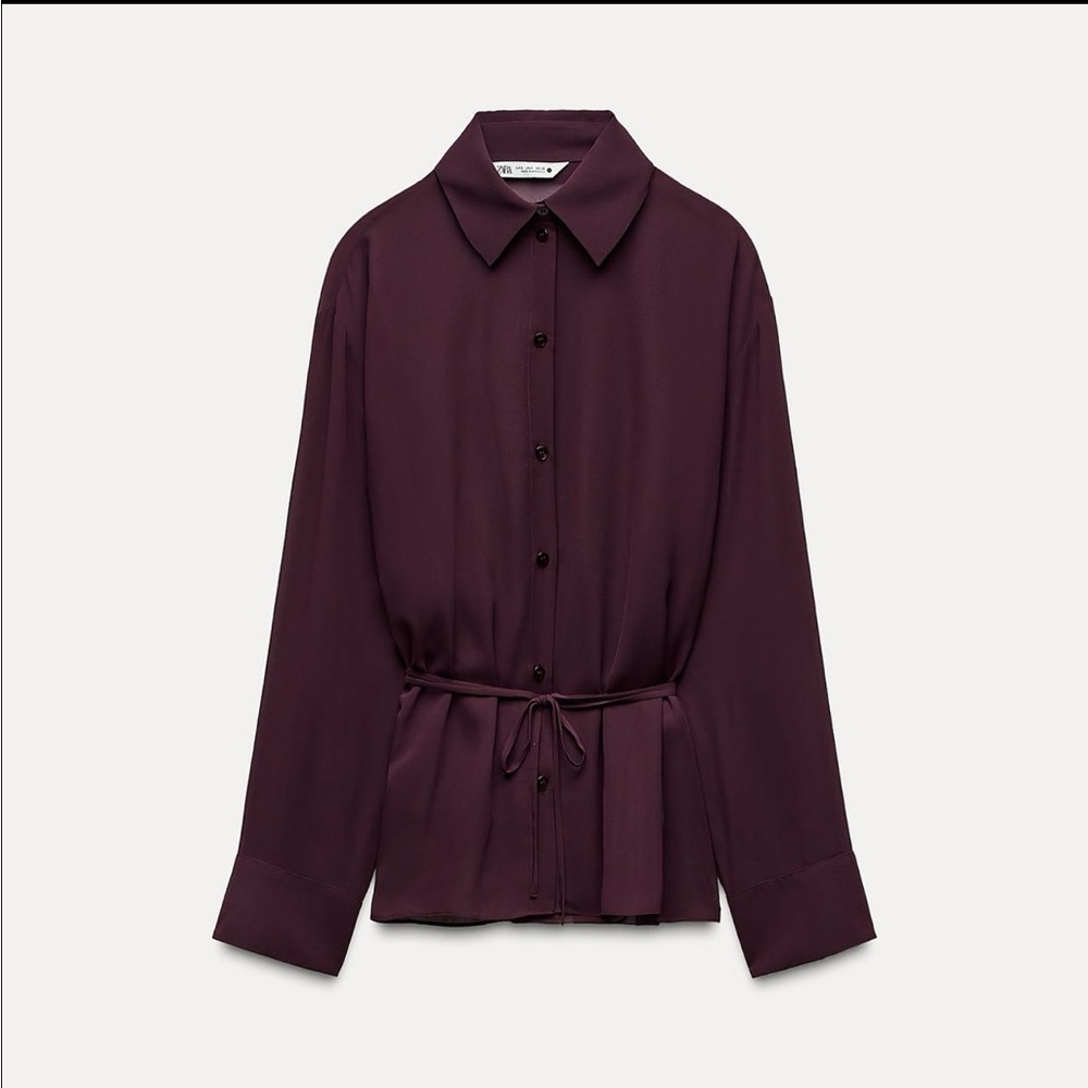 Zara FLOWY TIED SHIRT ZW COLLECTION